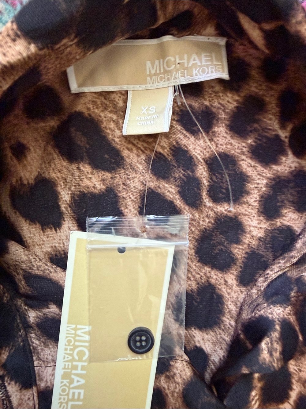 Michael Kors Leopard Print Wide-Leg Jumpsuit - Picture 4 of 7